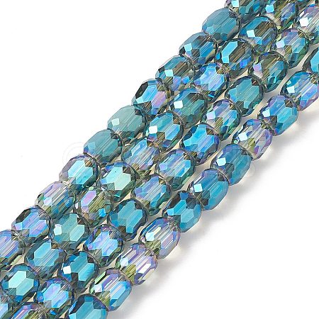 Electroplate Opaque Glass Beads GLAA-F108-10A-12-1