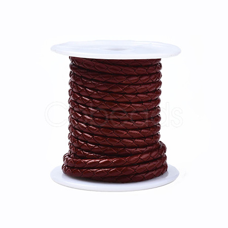 Braided Cowhide Leather Cord NWIR-N005-01A-4mm-1