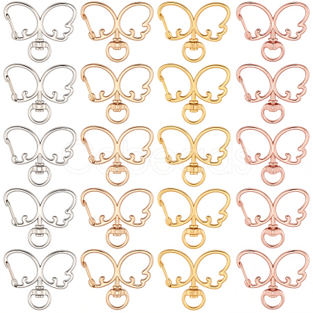 20Pcs 4 Colors Alloy Swivel Clasps FIND-SC0017-27-1