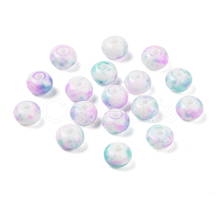 Opaque Spray Painted Glass Beads GLAA-G118-01G-1