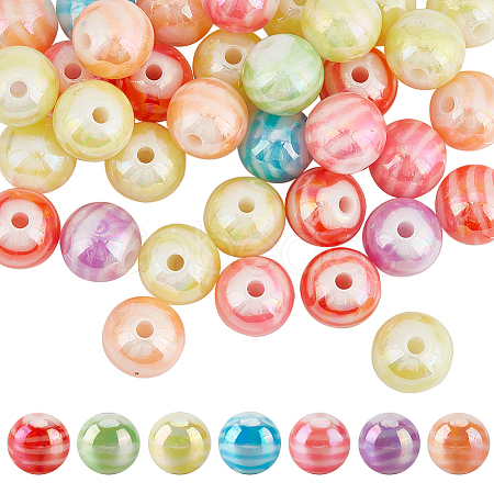 60Pcs AB Color Plated Acrylic Beads SACR-SC0001-40-1