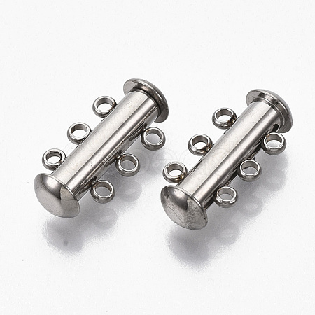 Tarnish Resistant 304 Stainless Steel Slide Lock Clasps STAS-S079-158P-1