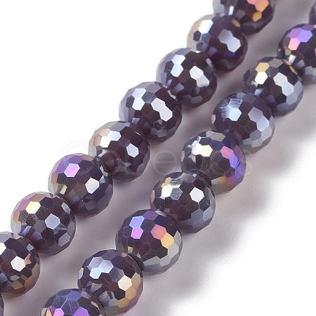 Electroplate Glass Beads Strands GLAA-E036-13C-1