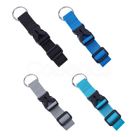 4Pcs 4 Style Nylon Adjustable Add-A-Bag Luggage Strap & Polyester Luggage Straps FIND-PH0007-06-WH-1