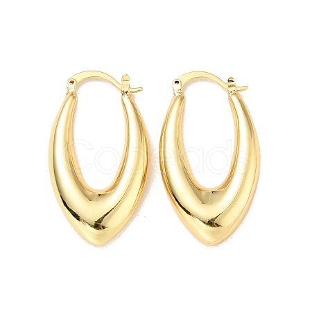 Rack Plating Brass Chunky Hoop Earrings for Women EJEW-G288-35E-G-1