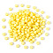 Opaque Acrylic Beads, Flat Round with White Heart & Flower & Moon & Star, Champagne Yellow, 7x4mm, Hole: 1.6mm, 200pcs/set