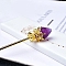 Fluorite Hairpin, Metal Hair Sticks, Rose/Strawberry, Purple, 140mm