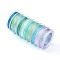 10 Rolls 3-Ply Metallic Polyester Threads, Round, for Embroidery and Jewelry Making, Blue, 0.3mm, about 24 yards(22m)/roll, 10 rolls/group