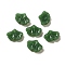 Handmade Lampwork Pendants, Leaf, Dark Green, 15x20x4.5mm, Hole: 1.5mm