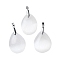 Natural Selenite Big Pendants, with Platinum Tone Rack Plating Brass Snap on Bails, Teardrop, 52x30x10.5mm, Hole: 4x7mm