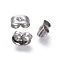 Tarnish Resistant 304 Stainless Steel Ear Nuts, Earring Backs, Stainless Steel Color, 6x4.5x3mm, Hole: 0.8mm