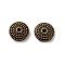 Tibetan Style Alloy Beads, Cadmium Free & Lead Free, Flat Round, Antique Bronze, 10x4mm, Hole: 1.4mm, about 1123pcs/1000g