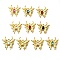 304 Stainless Steel Pendants, with Rhinestone, Real 18K Gold Plated, Ion Plating(IP), Butterfly, Mixed Color, 24x23x4mm, Hole: 2mm