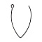 Stainless Steel Earring Hooks, with Horizontal Loop, Electrophoresis Black, 41x24.5mm, Hole: 3mm, 21 Gauge, Pin: 0.7mm