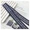 Ethnic Style Embroidery Rhombus Polyester Ribbons, Jacquard Ribbon, Garment Accessories, Flat, Midnight Blue, 1-5/8 inch(40mm)