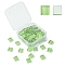 60Pcs Transparent Glass Cabochons, Square, Yellow Green, 9.8x9.8x4mm