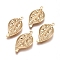 304 Stainless Steel Pendants, Leaf, Golden, 24x13.5x4mm, Hole: 1mm