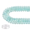 DIY Jewelry Bracelet Making Kits, 3 Strands 8mm Dyed Round Natural White Jade Beads and Flat Elastic Thread, Cyan, 8mm, Hole: 1mm, about 49pcs/strand, 15.16''(38.5cm), 3strands/set