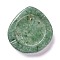 Natural Green Aventurine Ashtray, with Resin, Home OFFice Tabletop Decoration, Teardrop, 101x99x21mm, Inner Diameter: 71x70mm