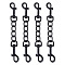 GOMAKERER 4Pcs Alloy Double Swivel Clasps, with Iron Chain, Pet Supplies, Black, 152mm