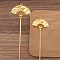 Ancient Style Alloy Hair Stick Finding, for DIY Jewelry Accessorie, Fan, Golden, 120mm, 10pcs/set