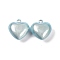 Rack Plating Brass Pendants, Cadmium Free & Nickel Free & Lead Free, Heart Charms, Light Blue, 20x19x10mm, Hole: 2mm