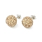 925 Sterling Silver Austrian Crystal Rhinestone Ear Stud, Round, 246_Lt. Colorado Topaz, 20x10x1mm