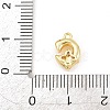 Brass Micro Pave Clear Cubic Zirconia Charms KK-Z151-18G-C-3