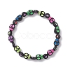 Halloween Acrylic Skull & Heart Pattern Beaded Stretch Bracelets for Women BJEW-JB12580-1