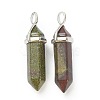 Natural Bloodstone Pointed Pendants G-M378-01P-A01-2