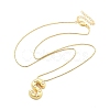 Brass & Plastic Pearl Letter Pendant Box Chain Necklaces for Women NJEW-U017-01G-19-3