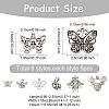 40Pcs 8 Styles Tibetan Style Alloy Pendants TIBE-YW0001-65-2