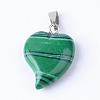 Synthetic Malachite Pendants with Brass Findings G-R390-01-1