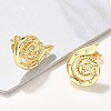 Brass Micro Pave Clear Cubic Zirconia Stud Earrings EJEW-P303-03G-2