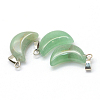 Moon Natural Green Aventurine Pendants X-G-Q369-03-2