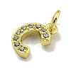 Letter Brass Micro Pave Clear Cubic Zirconia Pendants KK-K354-06G-C-2