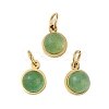 Ion Plating(IP) Natural Green Aventurine Half Round Charms with Jump Ring STAS-A097-05G-08-1
