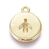 Golden Plated Brass Enamel Pendants KK-F807-03-G-3