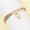 Heart Alloy Charm Bracelets BJEW-JB12775-02-1