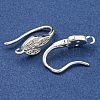 Brass Micro Pave Clear Cubic Zirconia Earring Hooks KK-R149-19S-2