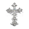 Cross Alloy Rhinestone Brooch Pins JEWB-Z034-06P-01-1
