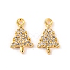 Brass Micro Pave Clear Cubic Zirconia Pendants KK-U017-07A-G-1