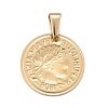 304 Stainless Steel Coin Pendants STAS-F252-25G-2