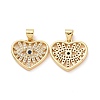 Brass Micro Pave Cubic Zirconia Pendants ZIRC-F134-11G-1