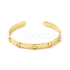 Rack Plating Brass Flat Round Hammered Open Cuff Bangle for Women BJEW-M231-01G-2