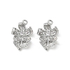 Brass Micro Pave Clear Cubic Zirconia Pendants KK-P355-02P-1