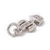Brass Micro Pave Clear Cubic Zirconia Cactus Charms ZIRC-F132-67P-3