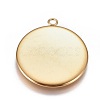 Ion Plating(IP) 304 Stainless Steel Pendant Cabochon Settings LS-STAS-G127-13-25mm-G-2