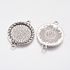Zinc Alloy Cabochon Connector Settings PALLOY-A15774-AS-LF-1