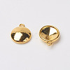 Tibetan Style Alloy Flat Round Charm Pendant Rivoli Xilion Pointed Back Chaton Rhinestone Settings X-PALLOY-O034-A-G01-1